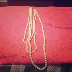 Faux pearl necklace